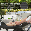 Outsunny 7 PCs Garden Dining Set, Folding Chairs And Metal Top Table