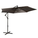 3m Cantilever Parasol in Grey with Crank Handle for Patio Garden Banana Parasol with UV Protection Outdoor Umbrella Sun Shades for Garden