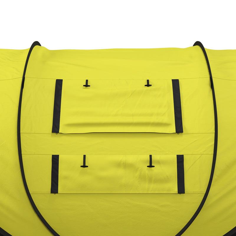 Outsunny Camping Tent Dome Pop-up Tent with Windows for 4-5 Person Yellow
