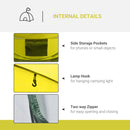 Outsunny Camping Tent Dome Pop-up Tent with Windows for 4-5 Person Yellow