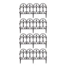 23cm Set of 4 Black Ornate Decorative Garden Border Edging