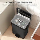 HOMCOM Pedal Bin With Soft-Close Lid, 20L Kitchen Bin For Home, Matte Black