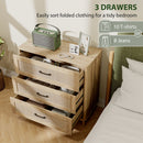 HOMCOM 3 Drawer Chest Of Drawers, Wide Storage Unit For Living Room, Oak