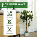 Outsunny Set Of 2 90cm Artificial Rose Tree, Fake Decorative Plant