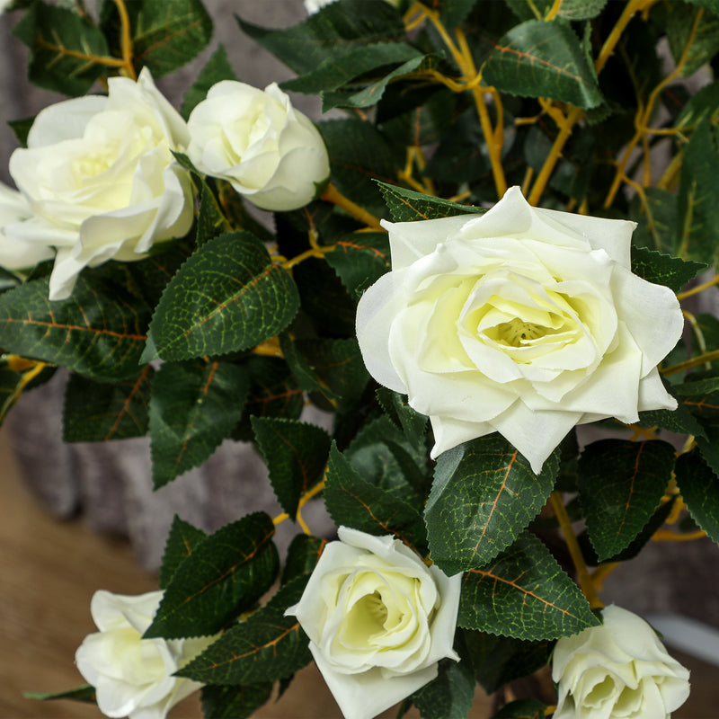 Outsunny Set of 2 90cm Artificial Rose Tree, Fake Decorative Plant