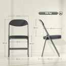 HOMCOM Folding Chairs Set of 4 with Cushioned Seat, Steel Frame, Dark Grey