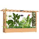 Outsunny Raised Bed for Garden with Trellis, Natural