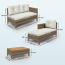 Outsunny L Shaped Garden Conversation Chaise Lounge Furniture