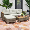Outsunny L Shaped Garden Conversation Chaise Lounge Furniture