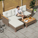 Outsunny L Shaped Garden Conversation Chaise Lounge Furniture