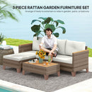 Outsunny L Shaped Garden Conversation Chaise Lounge Furniture