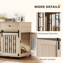 PawHut Dog Crate Furniture, Dog Cage W/ Wheels, 2 Drawers, Sliding Door, Oak