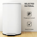 HOMCOM Slim Rectangular Pedal Bin With Soft-Close Lid, 30L Kitchen Bin Cream