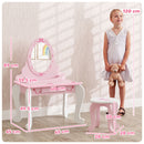 AIYAPLAY Kids Dressing Table Set, 2 PCS Children Vanity Table with Stool