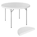 Outsunny Picnic Table Folding Heavy Duty 120x120 cm, White