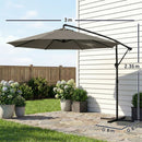 Outsunny 3 M Garden Cantilever Parasol With Cover, Rotation, Grey