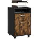 HOMCOM 60cm Filing Cabinet with Drawers and Open Shelf