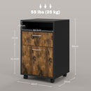 HOMCOM 60cm Filing Cabinet with Drawers and Open Shelf