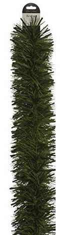 10m x 15cm Luxury Chunky Cut Tinsel Garland Christmas Tree Decoration - Green