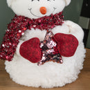 50cm Large Soft Fabric Sitting Snow Girl Christmas Decoration
