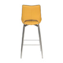 Mako Swivel Leather Effect Yellow Bar Chair