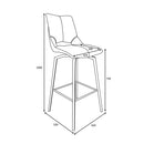 Mako Swivel Leather Effect Yellow Bar Chair