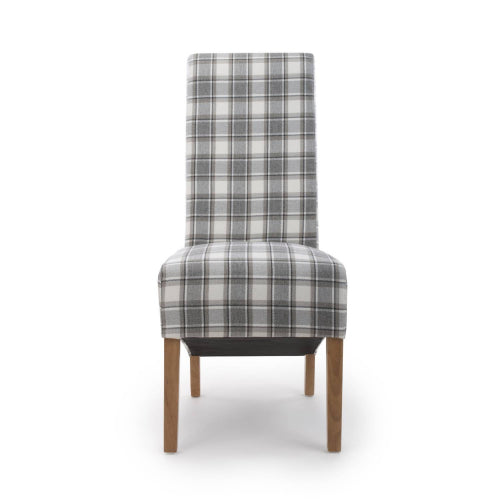 Krista Roll Back Herringbone Check Cappuccino Dining Chair