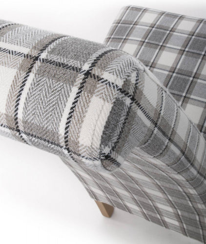 Krista Roll Back Herringbone Check Cappuccino Dining Chair