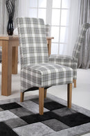 Krista Roll Back Herringbone Check Cappuccino Dining Chair