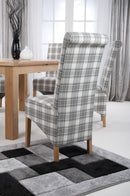 Krista Roll Back Herringbone Check Cappuccino Dining Chair