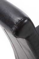 Krista Roll Back Bonded Leather Black Dining Chair