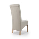 Krista Roll Back Bonded Leather Ivory Dining Chair