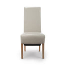 Krista Roll Back Bonded Leather Ivory Dining Chair