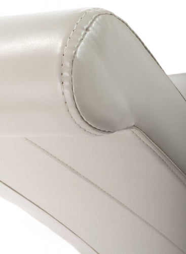 Krista Roll Back Bonded Leather Ivory Dining Chair