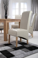 Krista Roll Back Bonded Leather Ivory Dining Chair