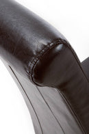 Krista Roll Back Bonded Leather Brown Dining Chair - Set Of 2