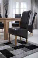 Krista Roll Back Bonded Leather Brown Dining Chair - Set Of 2