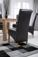 Krista Roll Back Bonded Leather Brown Dining Chair - Set Of 2
