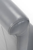 Krista Roll Back Bonded Leather Grey Dining Chair - Set Of 2