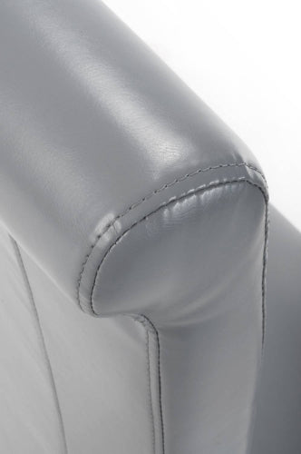 Krista Roll Back Bonded Leather Grey Dining Chair - Set Of 2