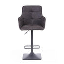 Orion Suede Effect Dark Grey Bar Stool