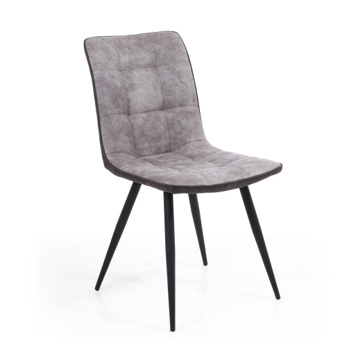Rodeo Suede Effect Light Grey Dining Chair - Set Of 2