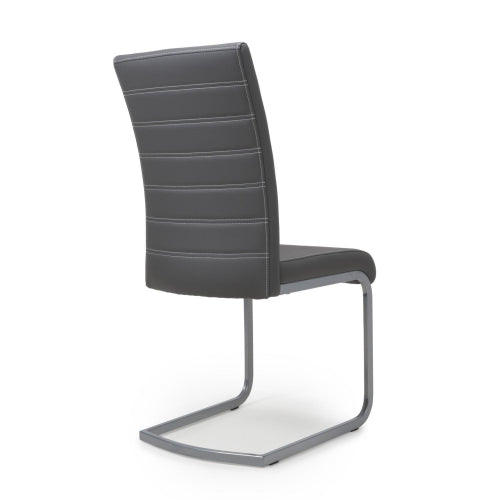 Callisto Leather Effect Grey Dining Chair