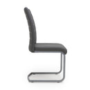Callisto Leather Effect Grey Dining Chair