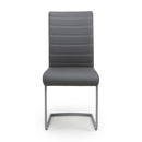 Callisto Leather Effect Grey Dining Chair