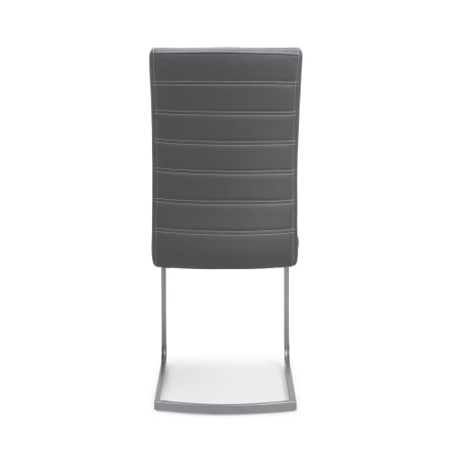 Callisto Leather Effect Grey Dining Chair