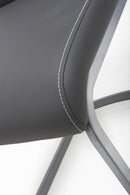 Callisto Leather Effect Grey Dining Chair