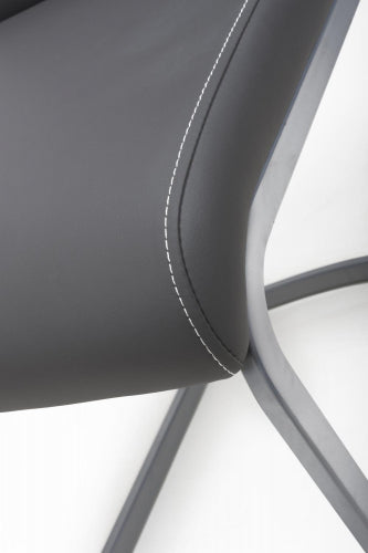Callisto Leather Effect Grey Dining Chair