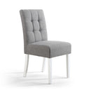 Moseley Waffle Linen Effect Silver Grey in White Legs