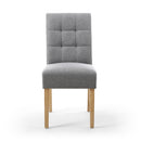 Moseley Waffle Linen Effect Silver Grey in Natural Legs